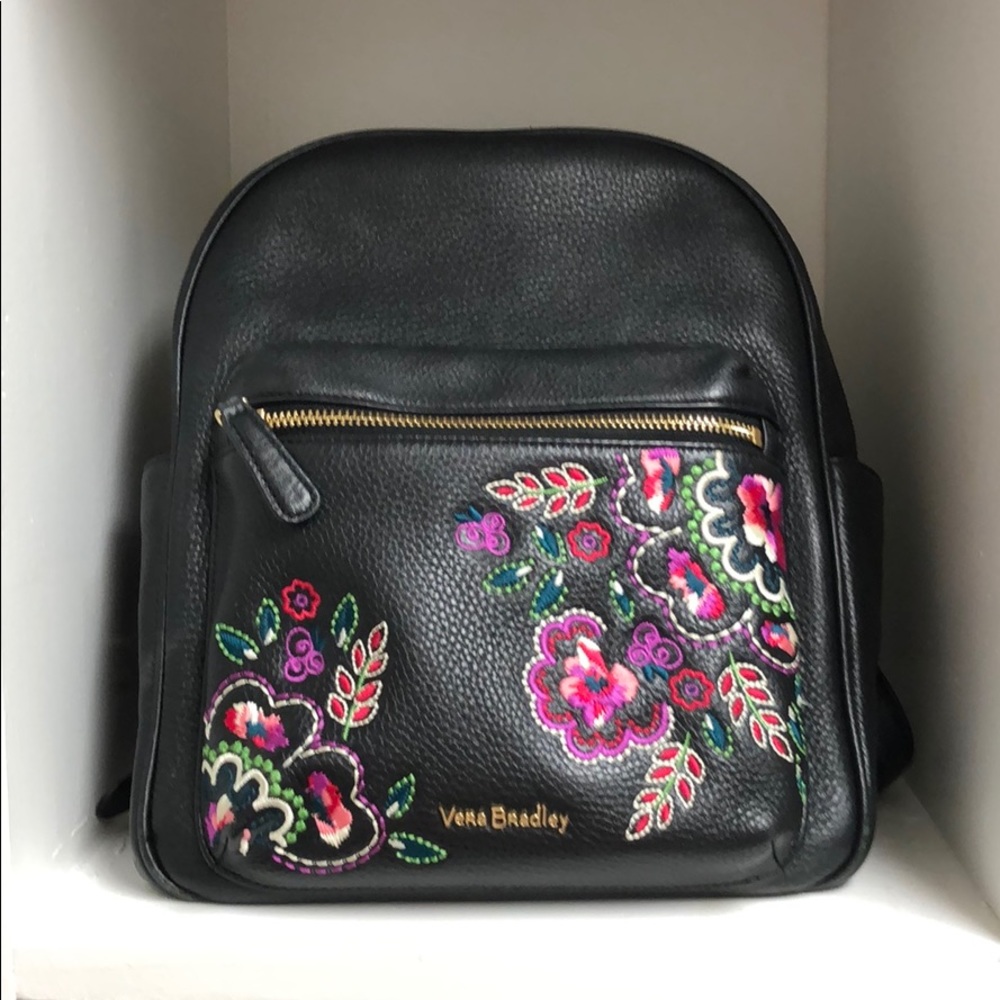 Vera Bradley Embroidered Leather Backpack